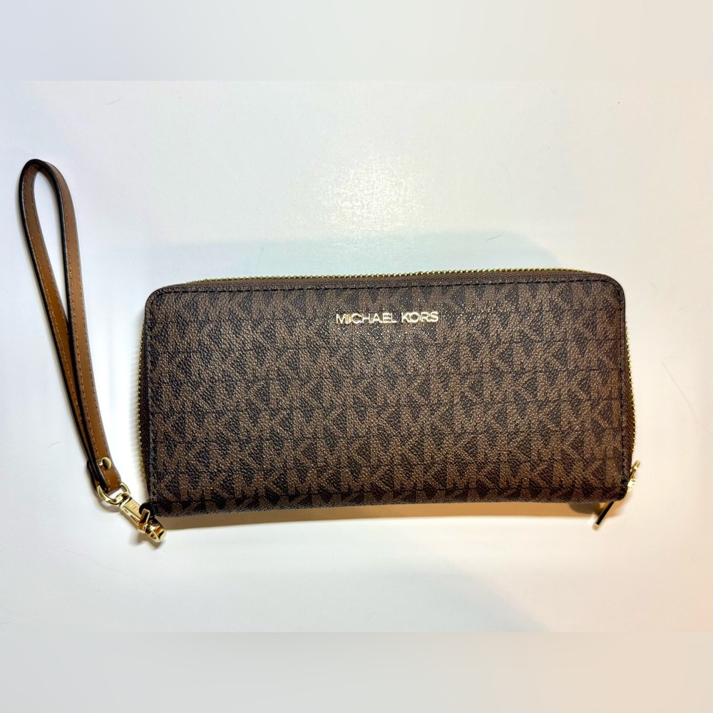 Michael Kors Dark Brown Monogram Wristlet